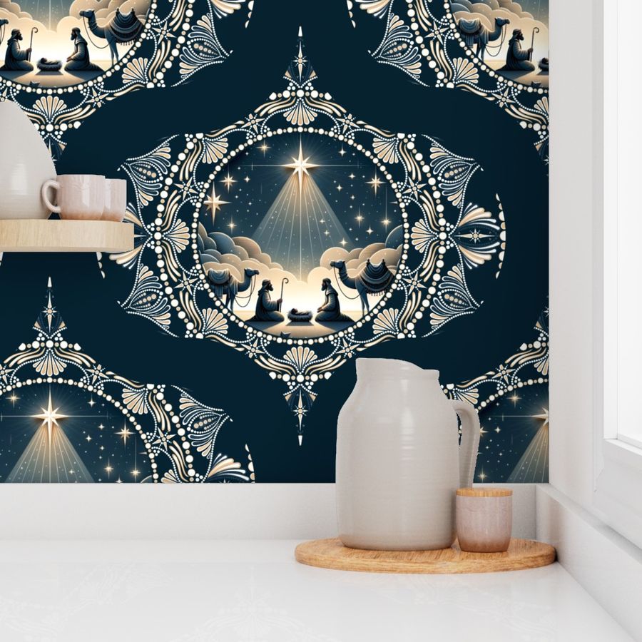Large Star Of Wonder Dot Mandala Mid Mod Ogee