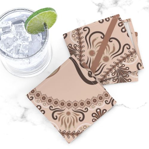 Large Mocha Rococo Revival Pantone Relaxed Elegance Diamond Tile