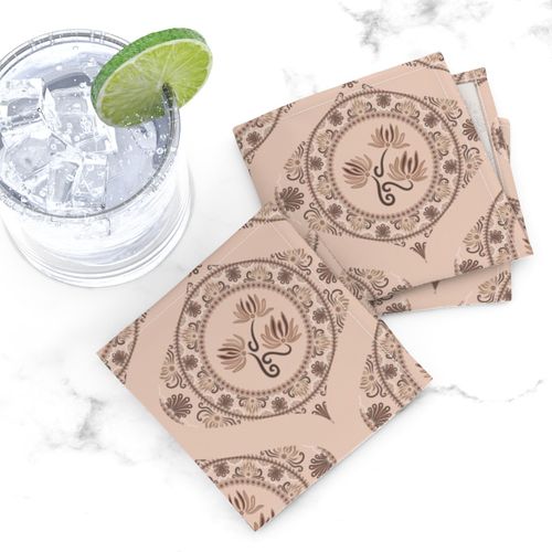 Small Mocha Rococo Revival Pantone Relaxed Elegance Ogee Damask