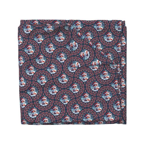 Medium Cute Kawaii Christmas Fox Dot Mandala Art Deco Fans