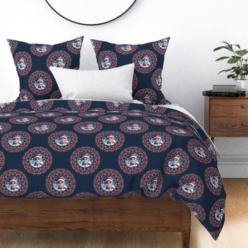Medium Cute Kawaii Christmas Fox Classic Polka Dot Mandala Festive Floral