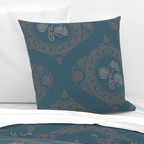 Large Tapestry Mocha Rococo Pantone Subtle Contrasts Ogee Damask