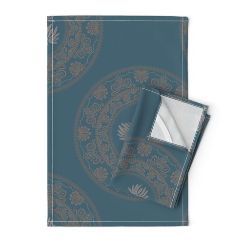 Large Tapestry Mocha Rococo Pantone Subtle Contrasts Polka Dot Mandala