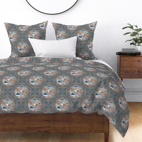 Medium Abstract Accent Pantone Subtle Contrasts Dot Mandala Diamond Tile