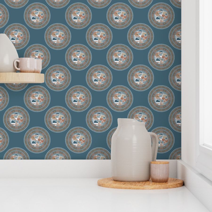 Small Abstract Accent Pantone Subtle Contrasts Classic Polka Dot Mandala