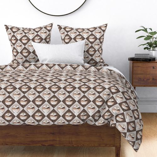 Small Pantone Relaxed Elegance Minimalist Patchwork Mandala Diamond Tile