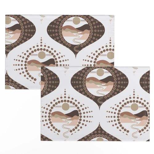 Medium Pantone Relaxed Elegance Minimalist Mandala Mid Century Modern Ogee