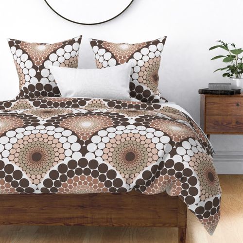 Large Radiant Pantone Relaxed Elegance Mandala Art Deco Scallop Stripes
