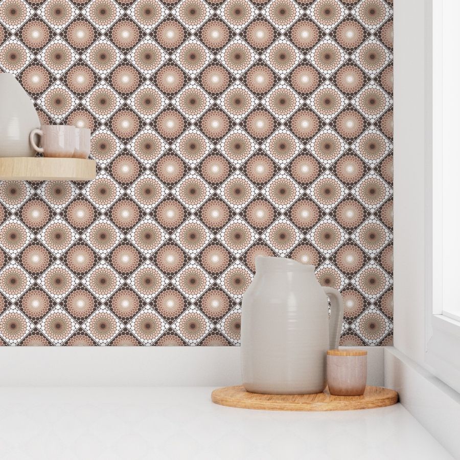 Ditsy Radiant Pantone Relaxed Elegance Mandala Geometric Diamond Tile