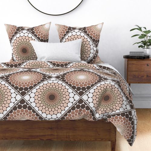 Large Radiant Pantone Relaxed Elegance Mandala Geometric Diamond Tile
