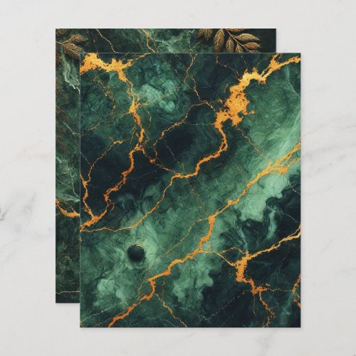 Autumnal Marble Green Forest Scrapbook Paper