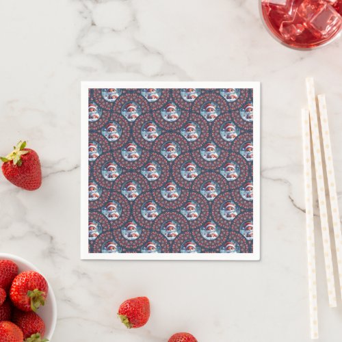 Kawaii Christmas Fox Dot Mandala Deco Fans Paper Napkins