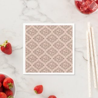 Mocha Rococo Revival Mandala Retro Ogee Decoupage Napkins