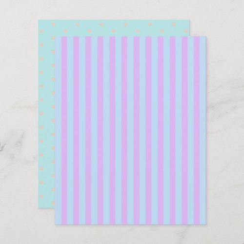 Pastel Rainbow Stripes & Polka Dot Scrapbook Paper