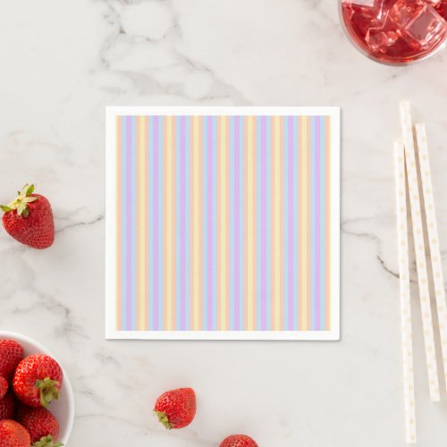 Pastel Rainbow Vertical Stripes Découpage Napkins
