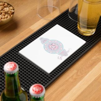 Personalized Cute Kawaii Bunny Ornamental Mandala Bar Mat