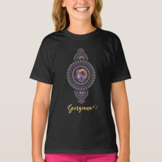 Personalized Whimsical Aries Ornamental Mandala T-Shirt
