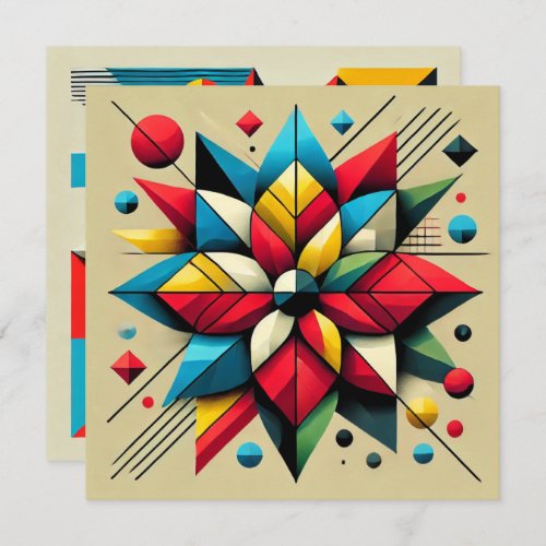 Printable Abstract Pop Art Poinsettia Scrapbook Invitation