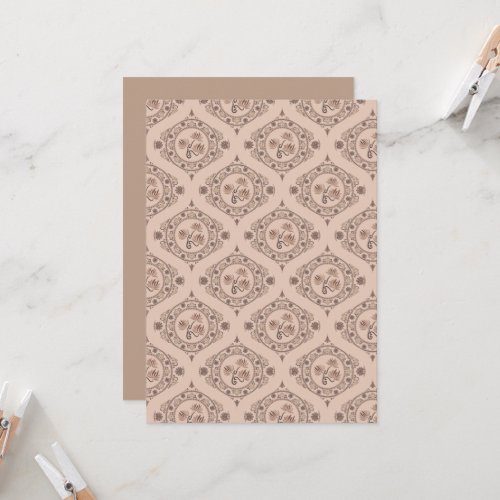 Printable Mocha Rococo Revival Mandala Retro Ogee Invitation