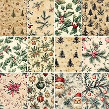 Vintage Christmas Patterns Scrapbook Paper, Junk Journal and Paper Craft Pad