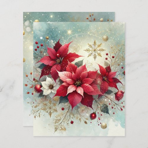 Whimsical Snowy Poinsettia Christmas Scrapbook