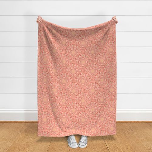 12” Parfait Peach Plethora Dot Mandala Scallop - Medium Scale