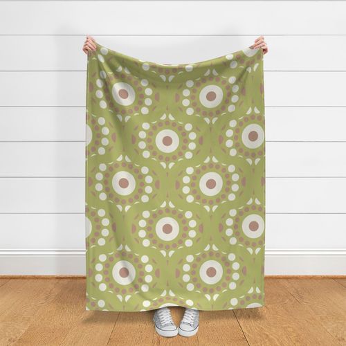 24” Warm Neutrals Minimalist Dot Mandala Ogee - Large