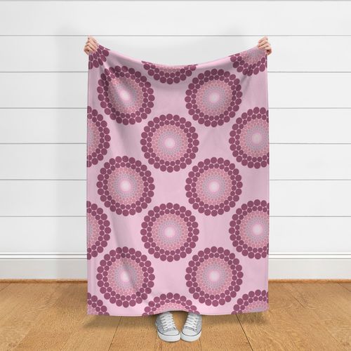 24” Radiant Dusky Rose Polka Dot Mandala - Large