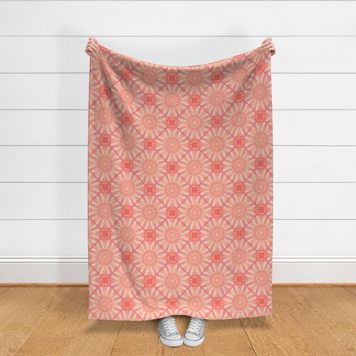 12” Peaches and Cream Dot Mandala Diamond Tile - Medium