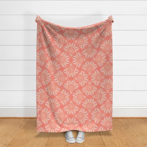 24” Peaches and Cream Dot Mandala Mirrored Scallop - Large