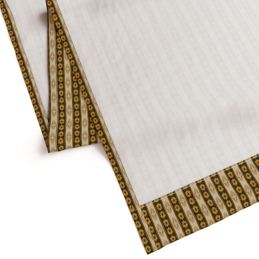 Vintage Sunflowers Stripes