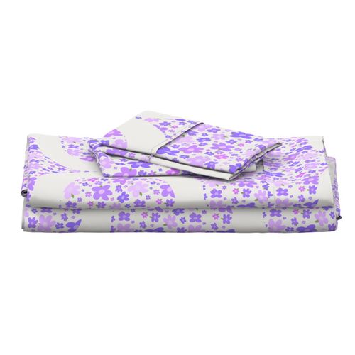 24” Lilac and Lavender Retro Florals Ogee - Large