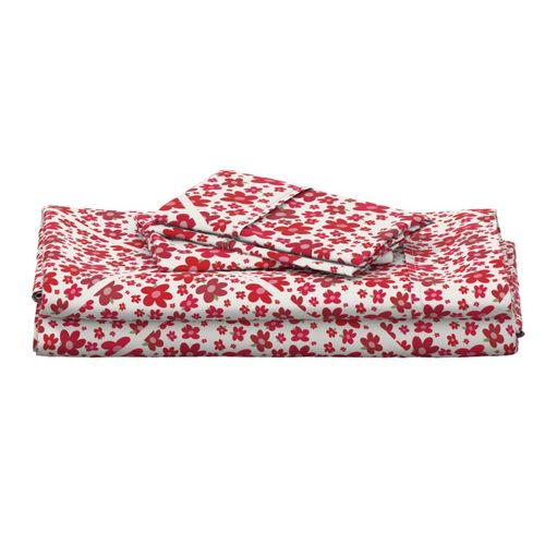 24” Red Berries Retro Florals Diamond Tile - Large