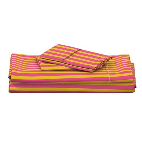 Geometric Maximalist Rainbow Fandango Pink And Daisy Daze Vertical Stripes