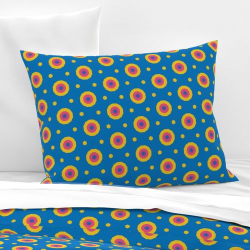 Geometric Maximalist Rainbow Colorful Bullseyes And Hexagons