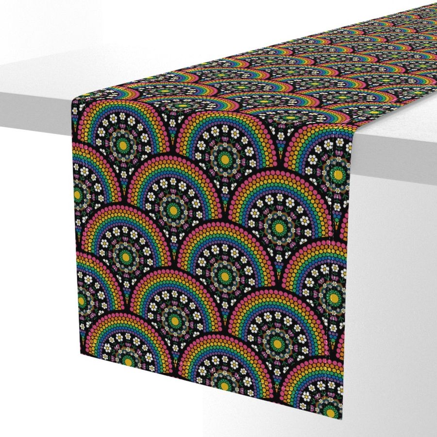 6” Maximalist Rainbow Daisy Dot The Difference Mandala Art Deco Scallop - Small