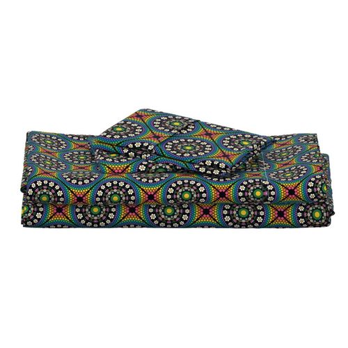 6” Maximalist Rainbow Daisy Dot The Difference Mandala Diamond Tile - Small