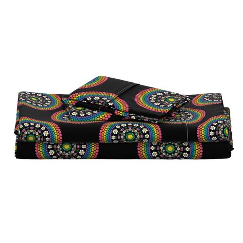 12” Maximalist Rainbow Daisy Polka Dot The Difference Mandala - Medium