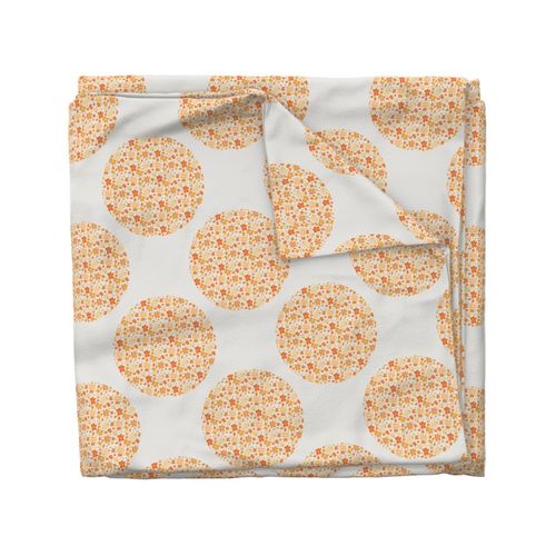 12” Retro Florals Fall Oranges Polka Dots - Medium