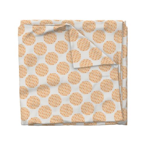 6” Retro Florals Fall Oranges Polka Dots - Small