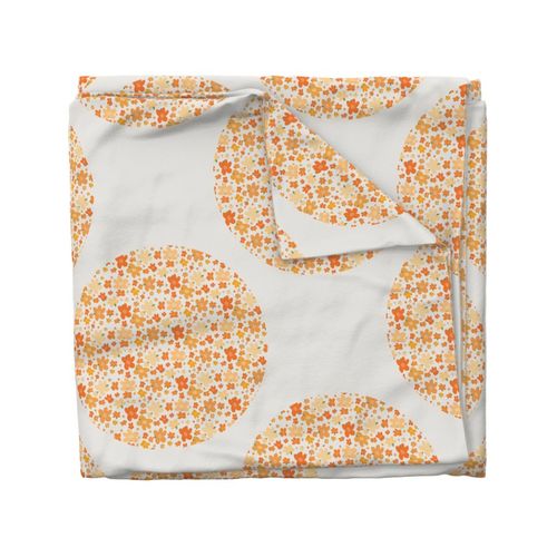 24” Retro Florals Fall Oranges Polka Dots - Large