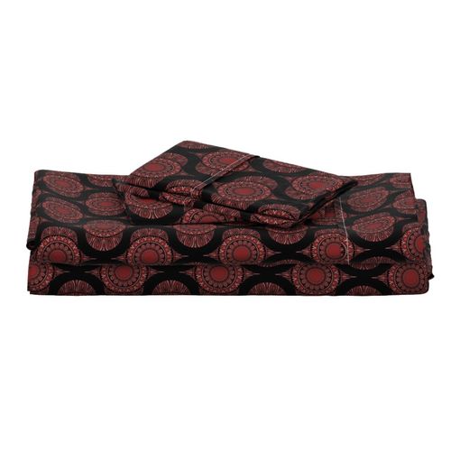 6” Fashion Week Cabernet Coral Whirl Dot Mandala Retro Ogee - Small