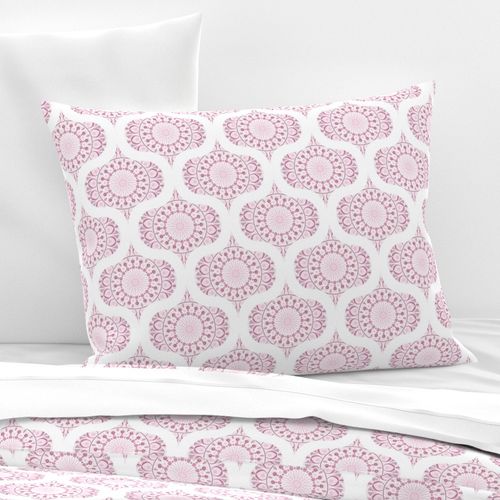 6” Dusky Rose Confetti Lace Dot Mandala Retro Ogee - Small