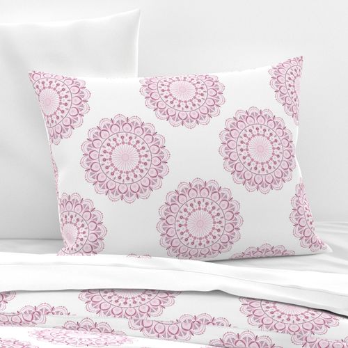 12” Dusky Rose Confetti Lace Polka Dots Mandala - Medium