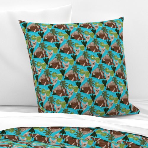 6” Chihuahuas Cabanas And Cocktails Art Deco Scallop - Small