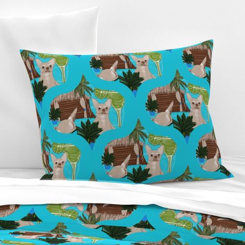 12” Chihuahuas Cabanas And Cocktails Retro Ogee - Medium