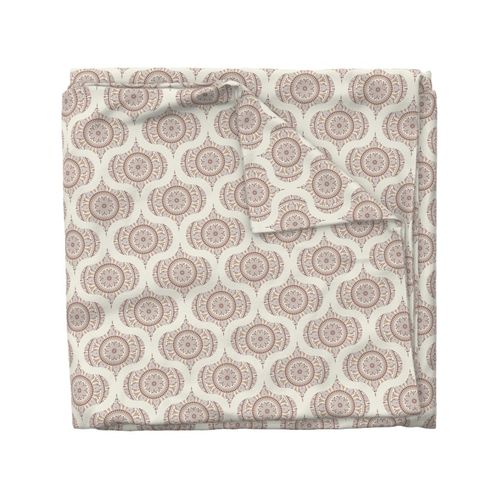 6” Warm Neutrals Cafe Ombre Dot Mandala Mid Mod Ogee - Small