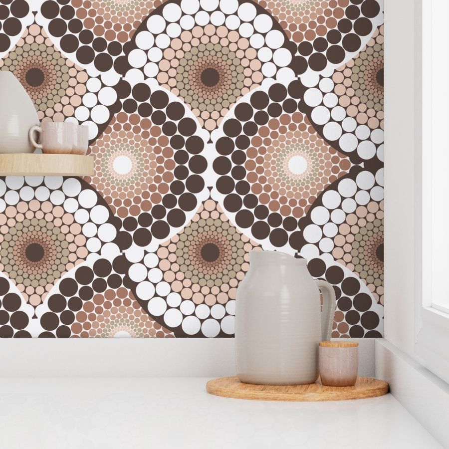 Large Radiant Relaxed Elegance Mandala Modern Art Deco Ogee Scallops