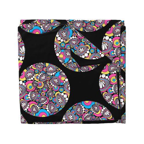 24” 80s Aerobics Rainbow Daisy Doodle Polka Dot - Large
