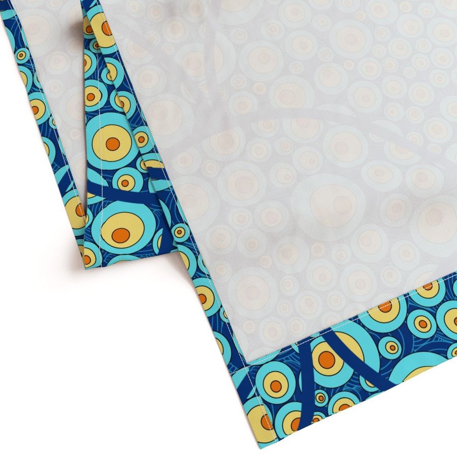 Large Starry Night On Sea Doodle Art Deco Scallop